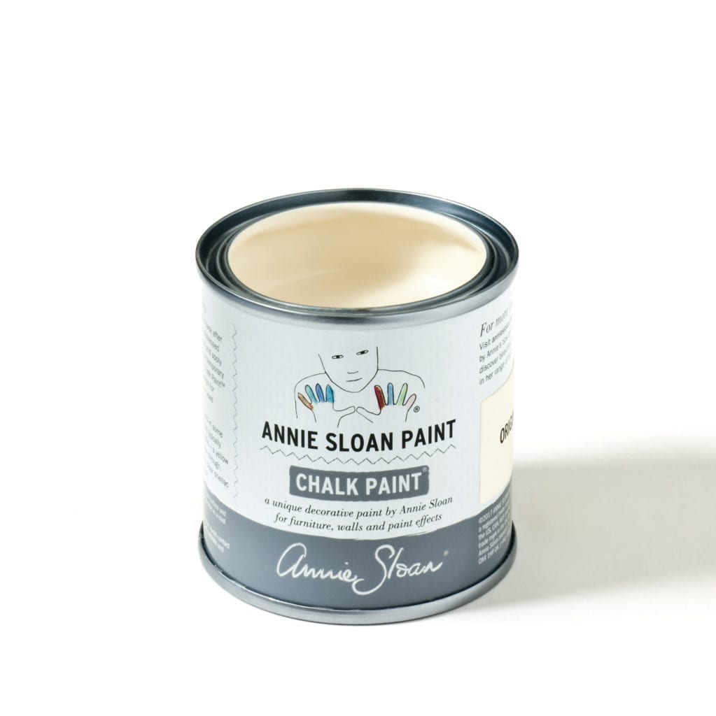 120ml tin of Original Chalk Paint® furniture paint by Annie Sloan, a warm slightly creamy soft white