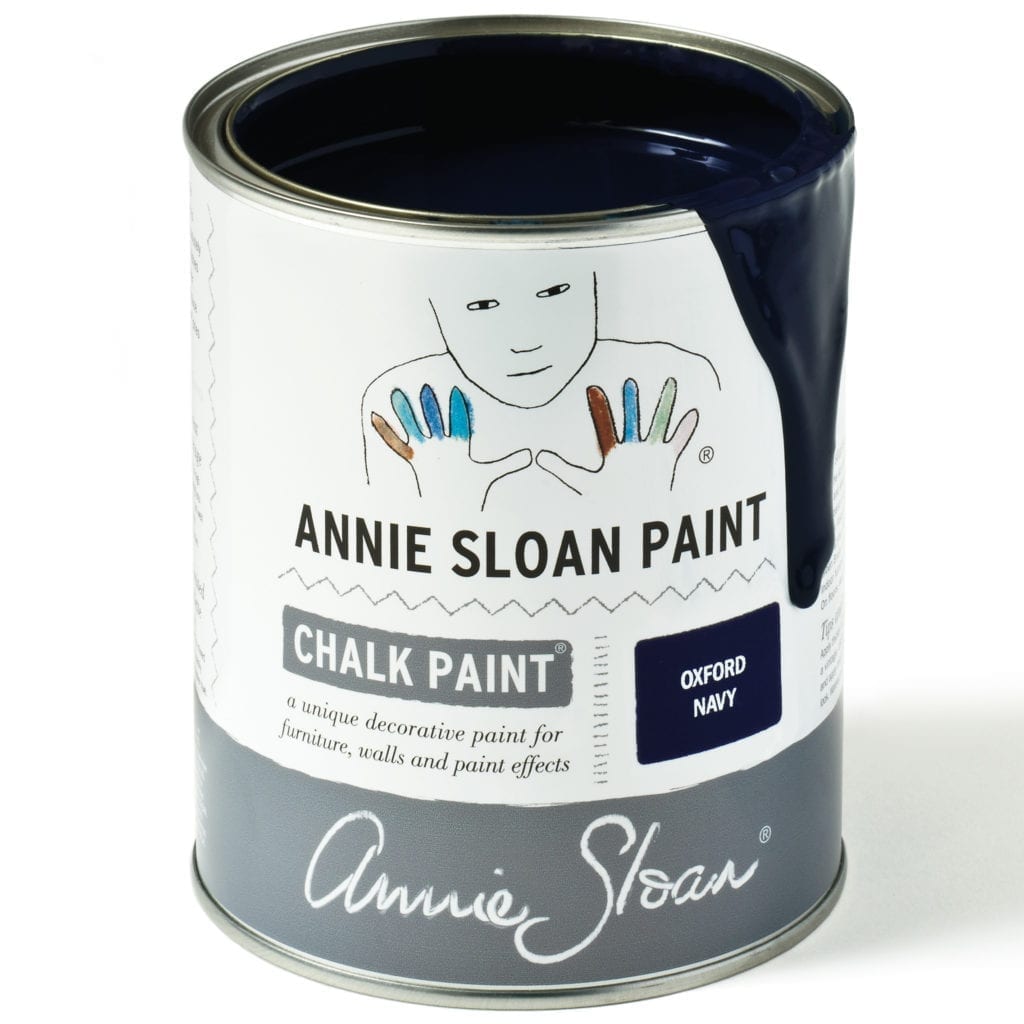 1 litre tin of Oxford Navy Chalk Paint® furniture paint by Annie Sloan, an inky, traditional navy blue