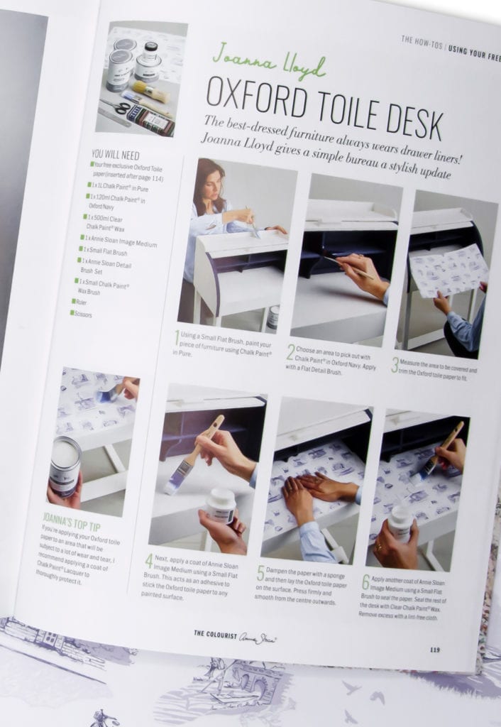 Oxford Toile Desk pages from The Colourist by Annie Sloan Issue 4
