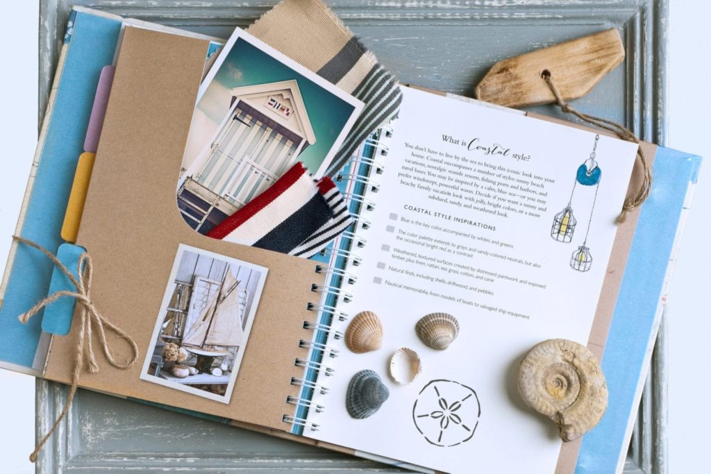 Pages from Annie Sloan's Chalk Paint® Workbook on coastal style