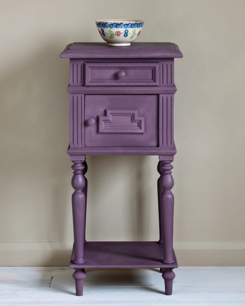 Side table painted with Chalk Paint® in Rodmell, a dusty, damson purple made in collaboration with Charleston Farmhouse