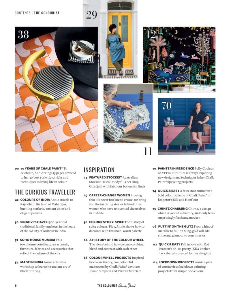 The Colourist Issue 5 by Annie Sloan contents page 6
