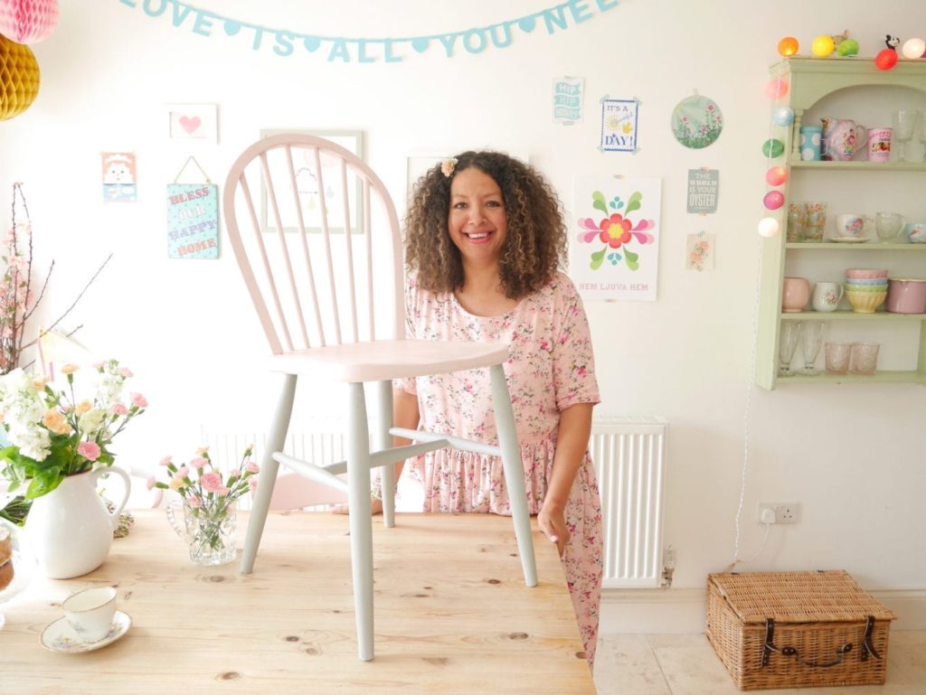 Painted Chair by Allison Sadler with Chalk Paint® by Annie Sloan in Antoinette and Paris Grey