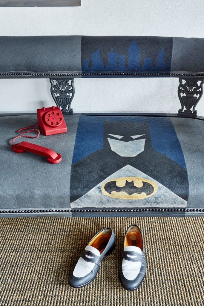 Batman Chaise by Annie Sloan Painters in Residence shed eleven painted with Chalk Paint®