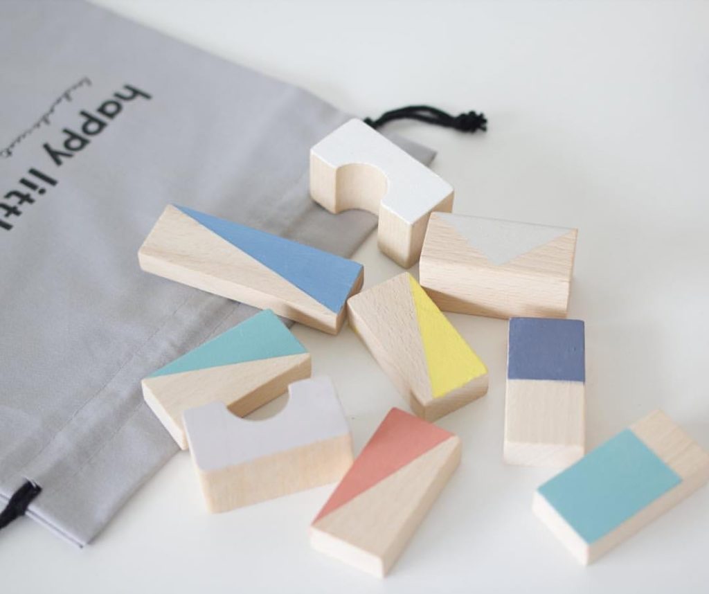 Etsy Seller Happy Little Folks Wooden Blocks painted with Chalk Paint® by Annie Sloan