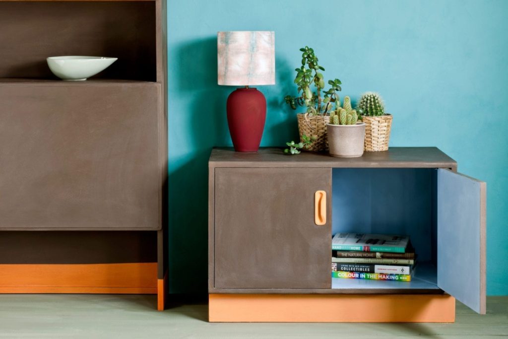 Honfleur Mid Century Living Space painted with Chalk Paint® by Annie Sloan with Provence Wall Paint