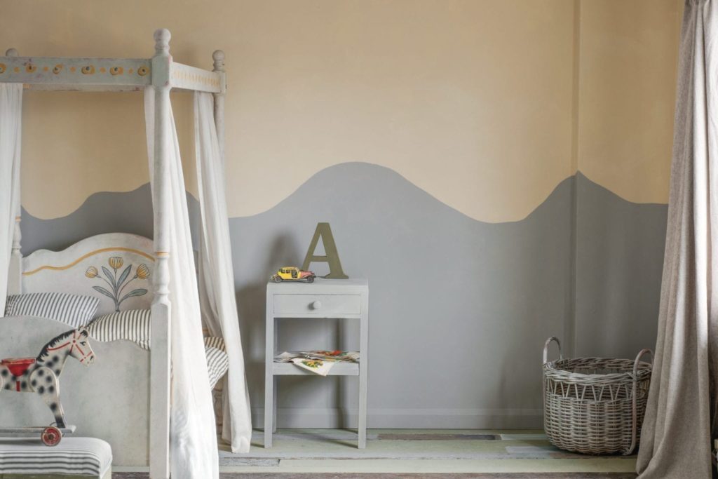 Neutral Swedish Childrens Bedroom painted with Chalk Paint® by Annie Sloan