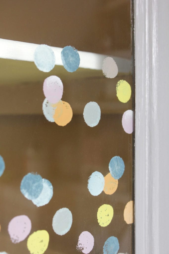 Window detail from the Nursery wardrobe upcycle by Annie Sloan Painter in Residence Hester van Overbeek painted with Chalk Paint®