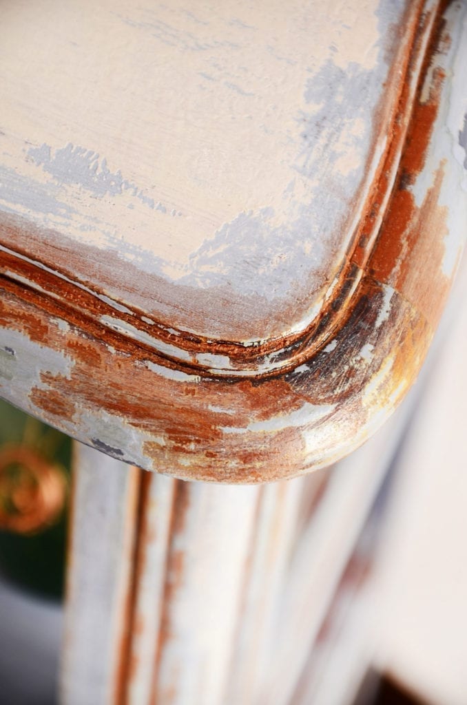 Old Violet Side Table by Annie Sloan Painter in Residence Agnieszka Krawczyk painted with Chalk Paint® and distressed