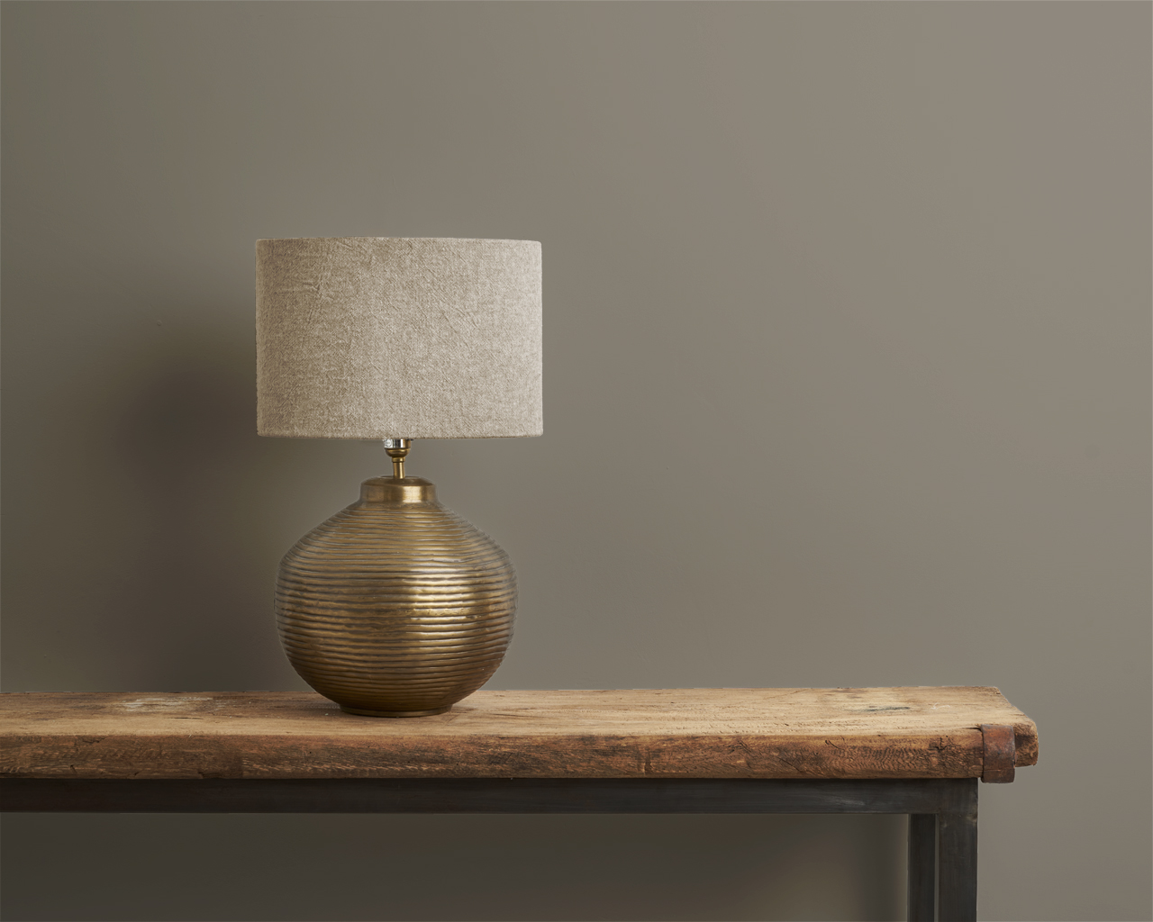 Annie Sloan French Linen Wall Paint with Brass Lamp