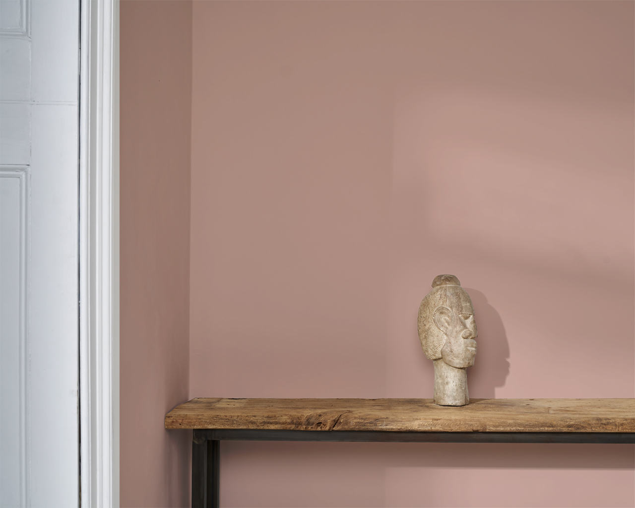 Annie Sloan Wall Paint in Piranesi Pink with Head Sculpture