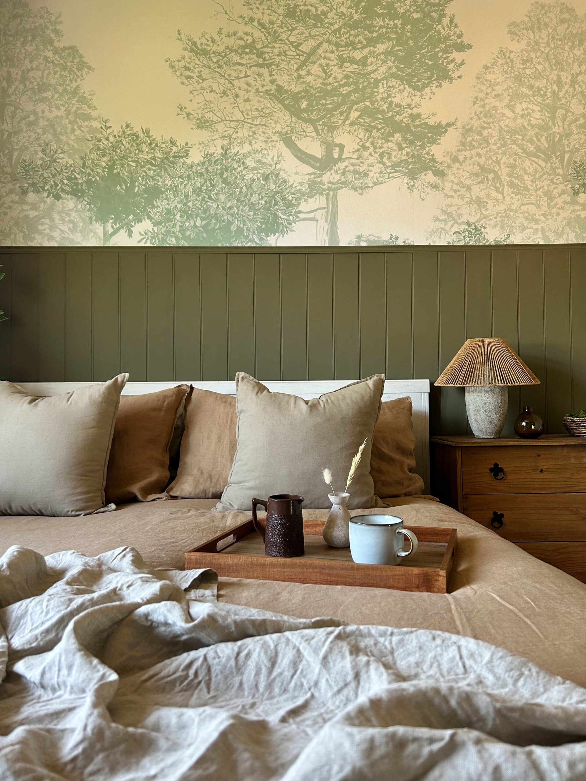 Olive green wall paint for bedroom