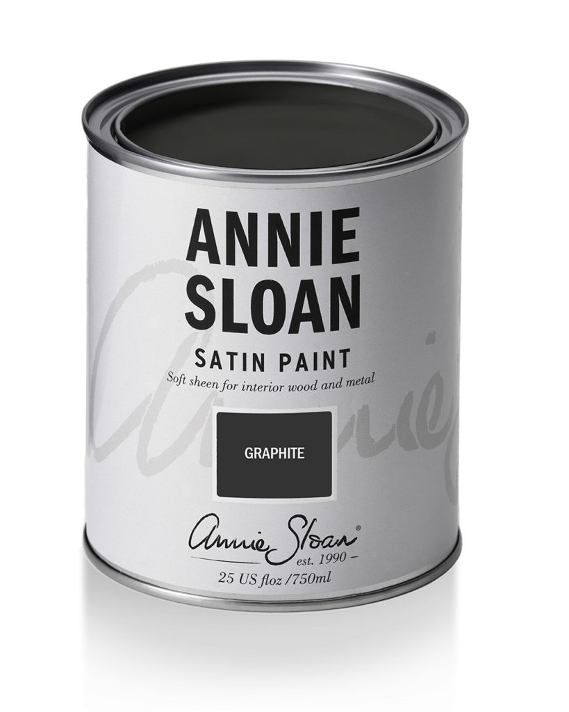 Product shot of Annie Sloan Satin Paint tin in Graphite