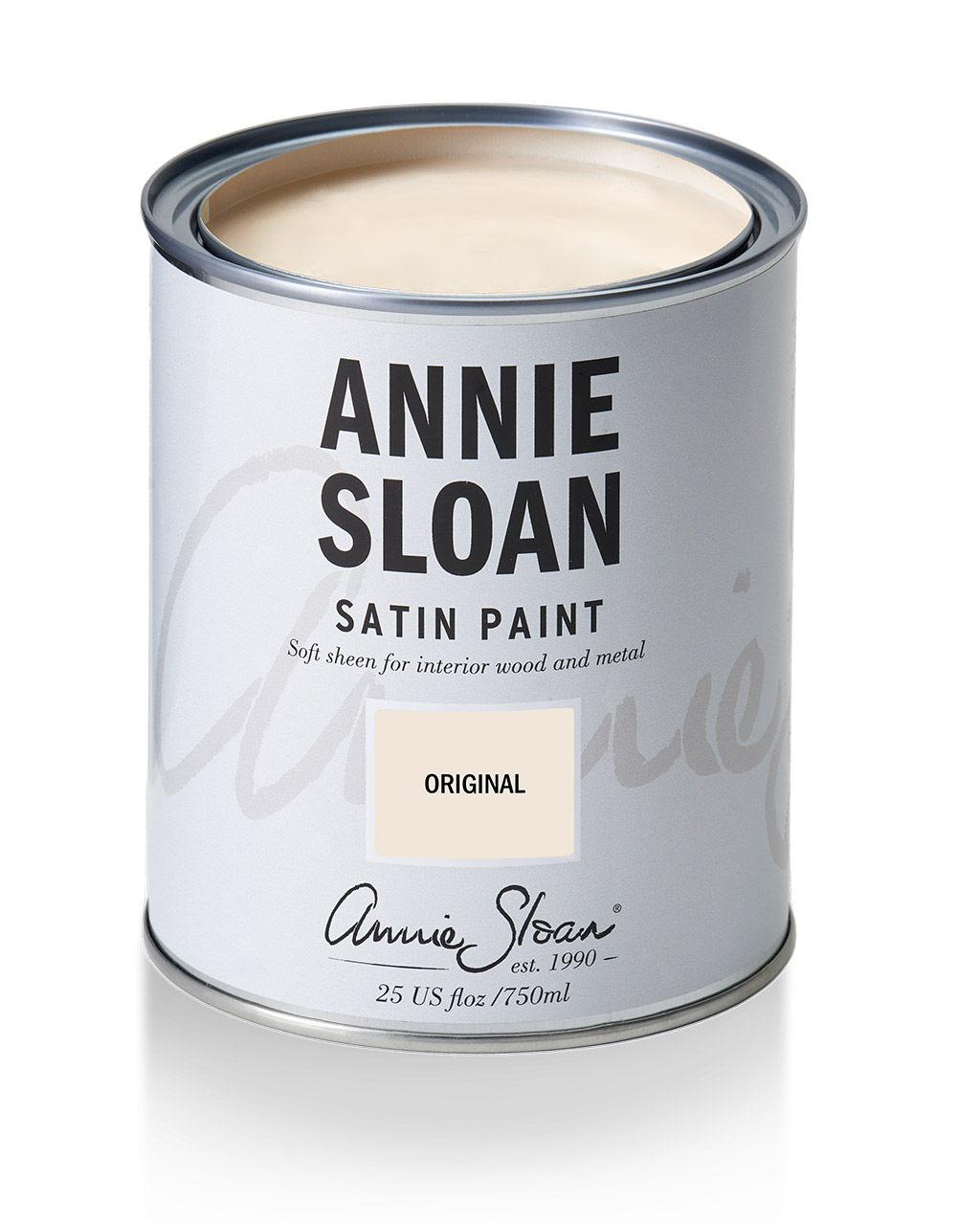 Product shot of Annie Sloan Satin Paint tin in Original