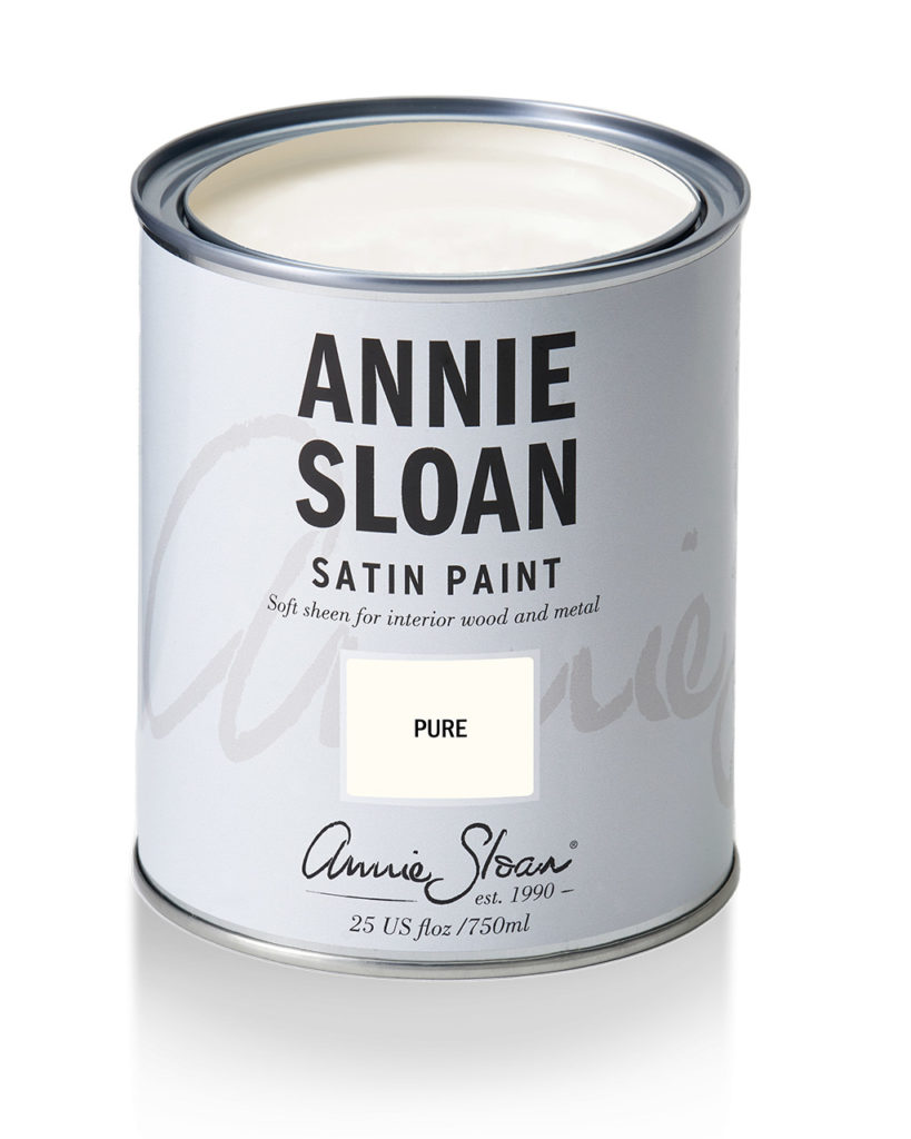 Product shot of Annie Sloan Satin Paint tin in Pure