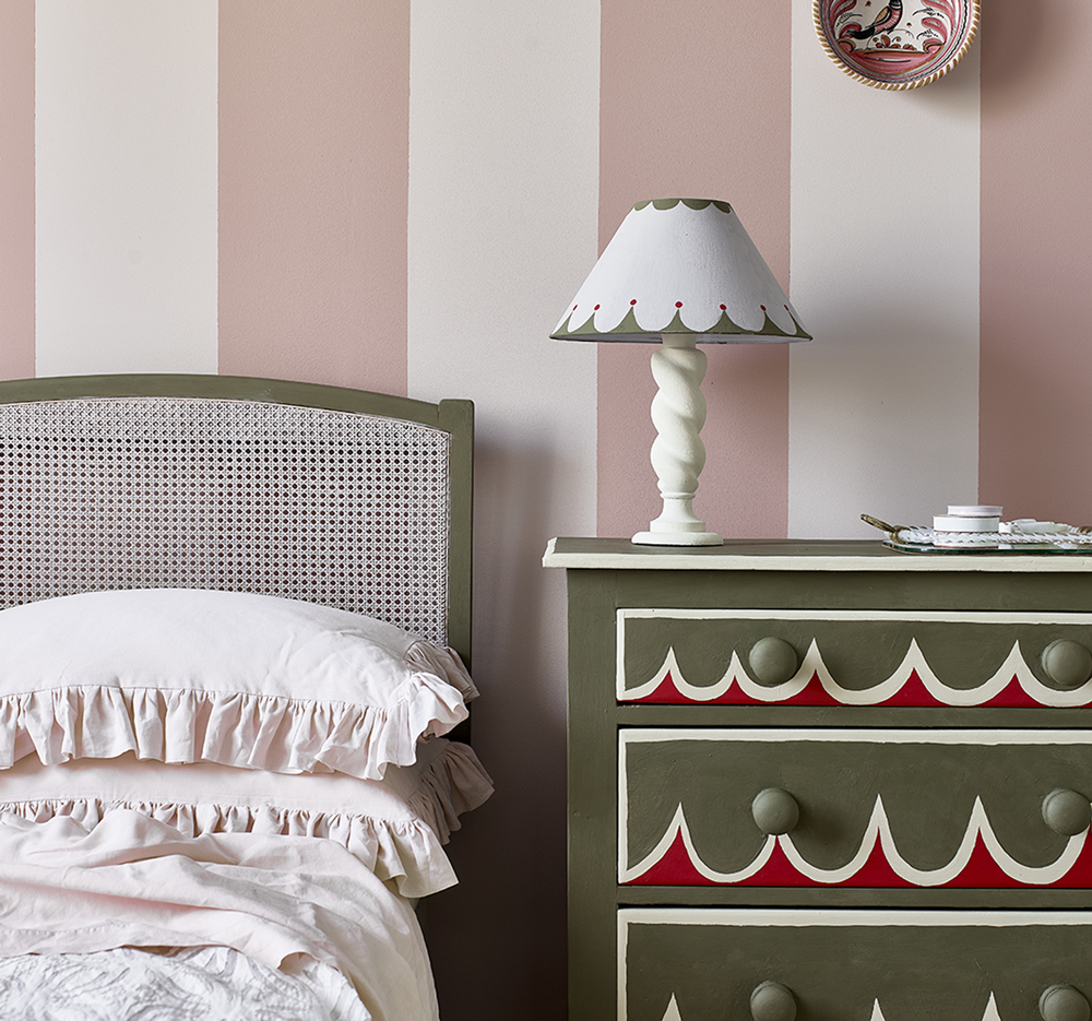 Piranesi Pink Striped Bedroom