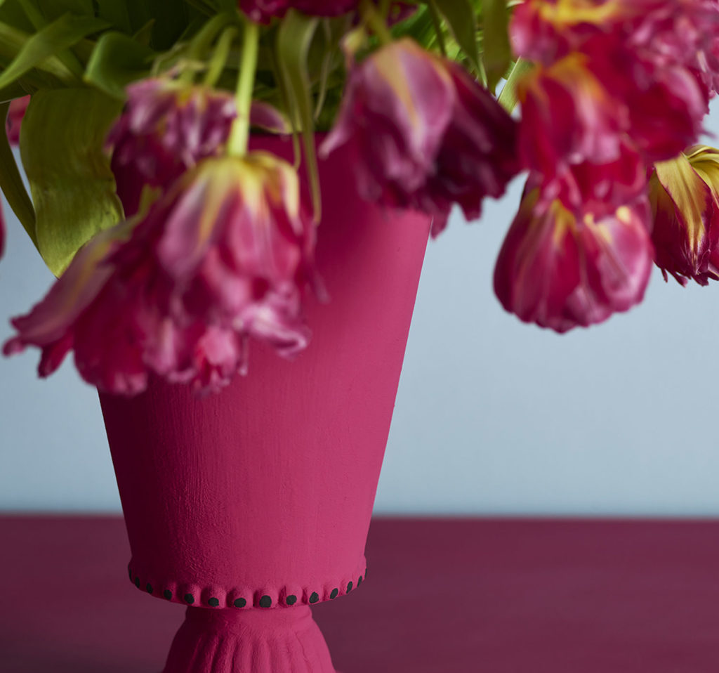 Colours to Spark Joy Capri Pink Painted Vase and Flowers