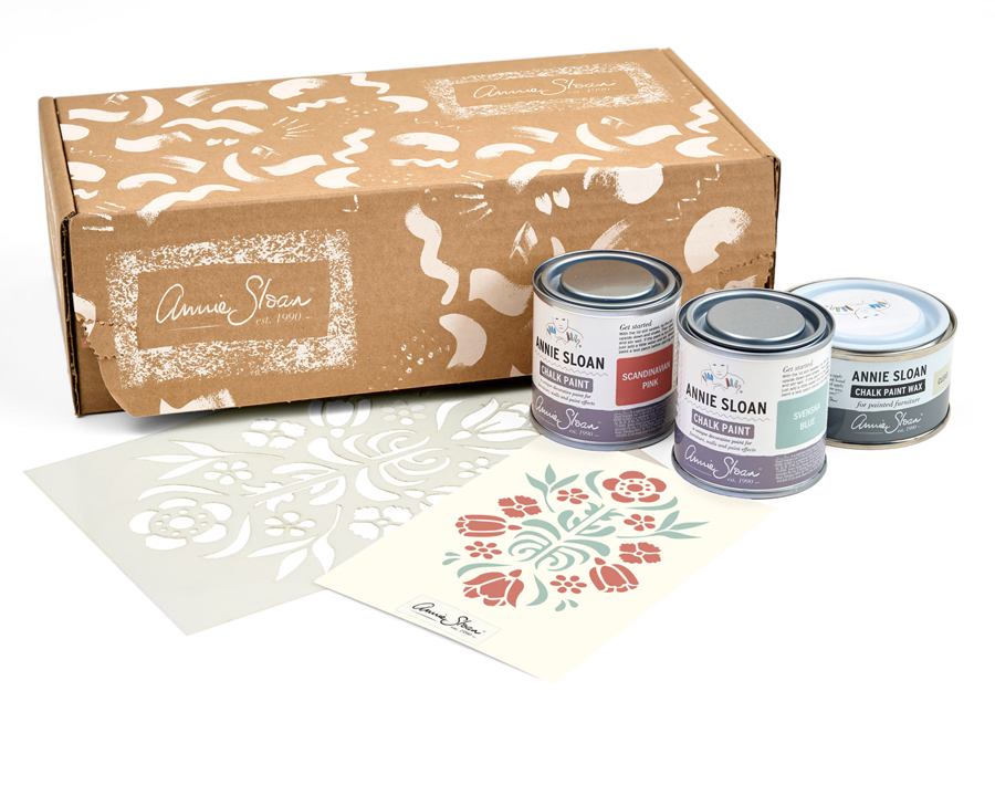 Annie Sloan Scandinavian Stencil Kit Box and Contents Outer Product Image