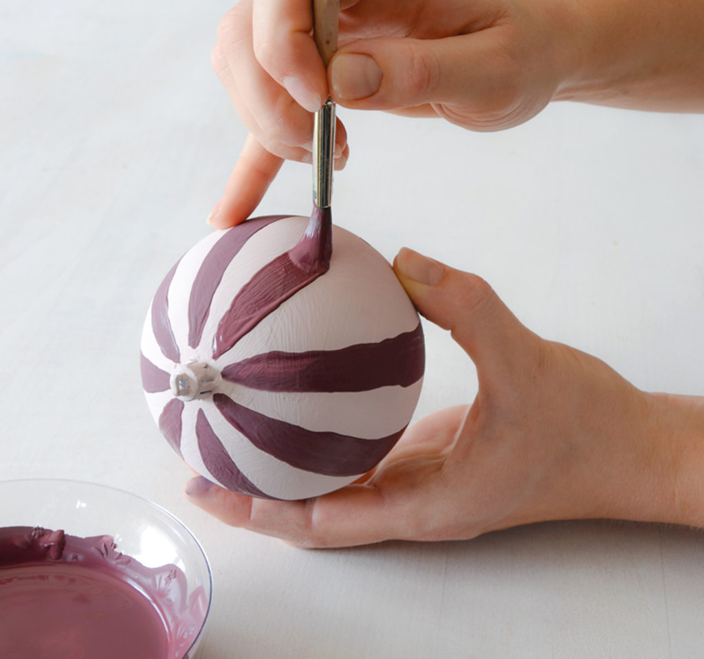 Close Up Chalk Paint® Christmas Baubles DIY Painted Stripes