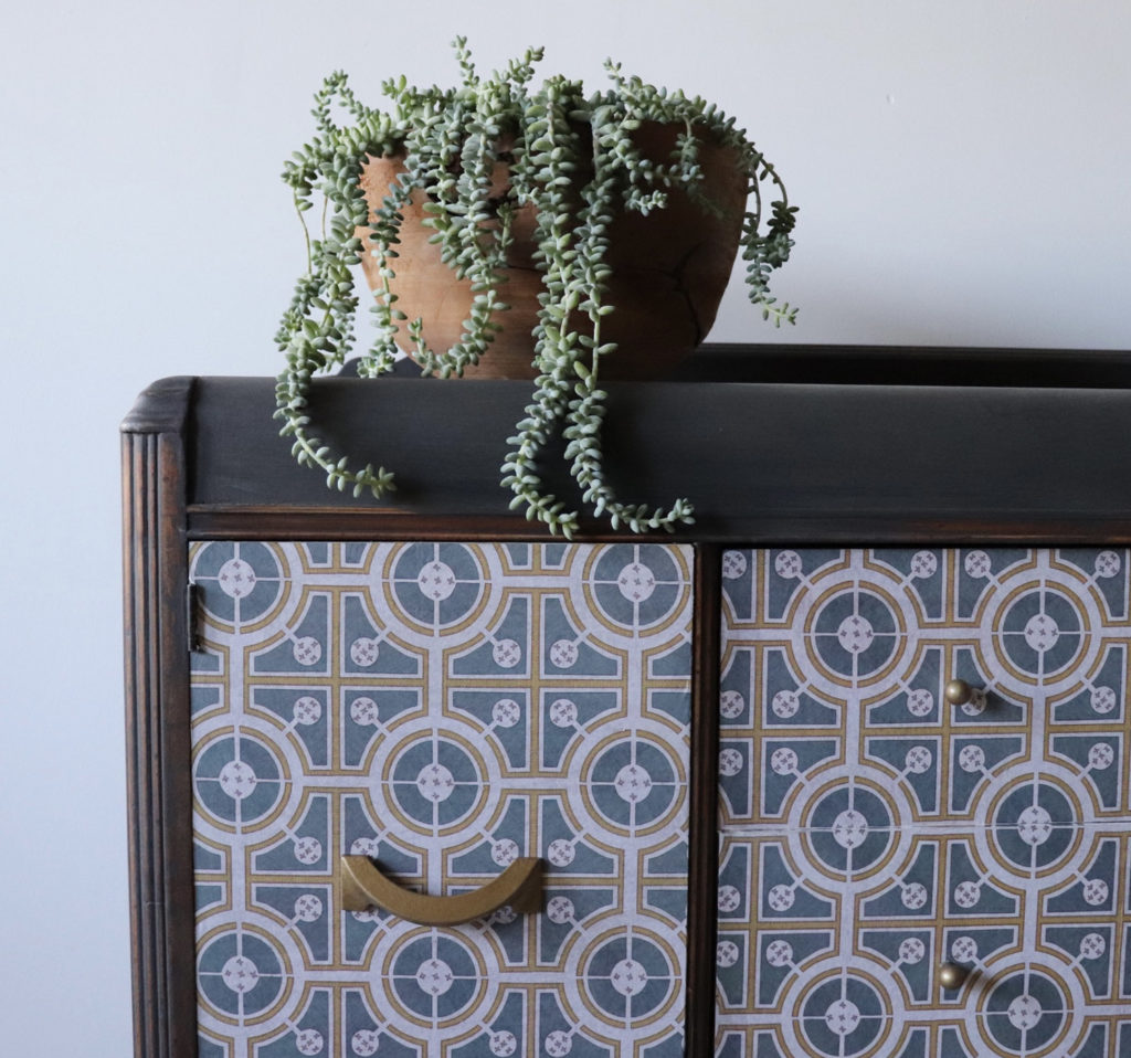 Decoupage Buffet from The House Warmings Close Up featuring Plant Staging