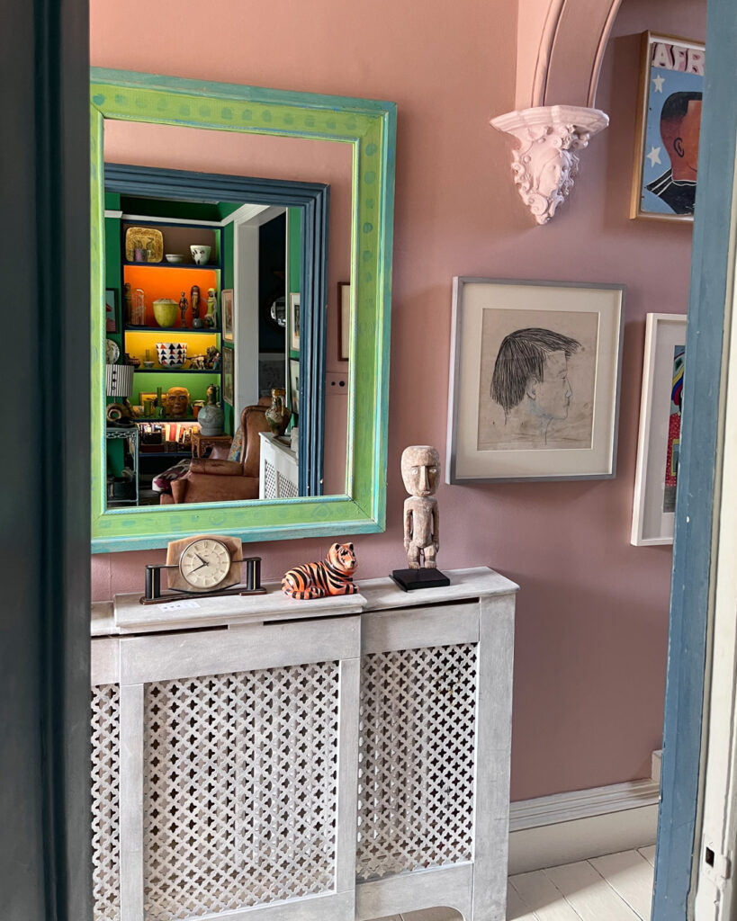 Annie Sloan's hallway in Piranesi Pink wall paint