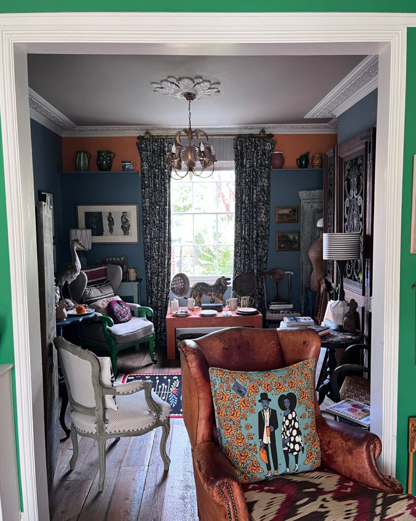 Annie Sloan's Cambrian Blue sitting room