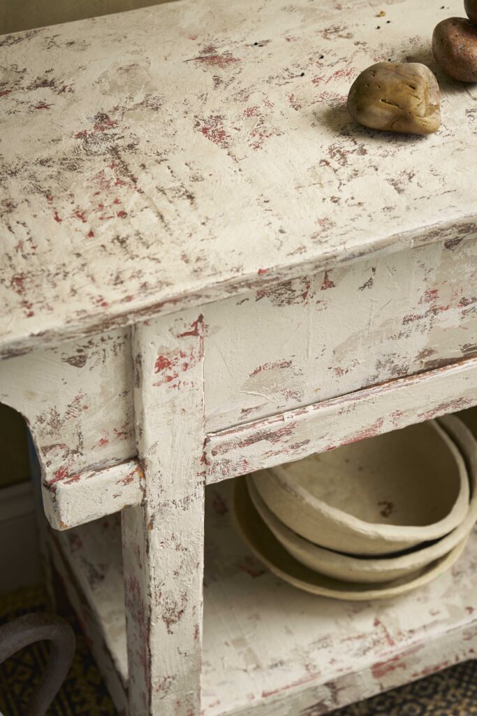 Canvas chalk paint used on a table