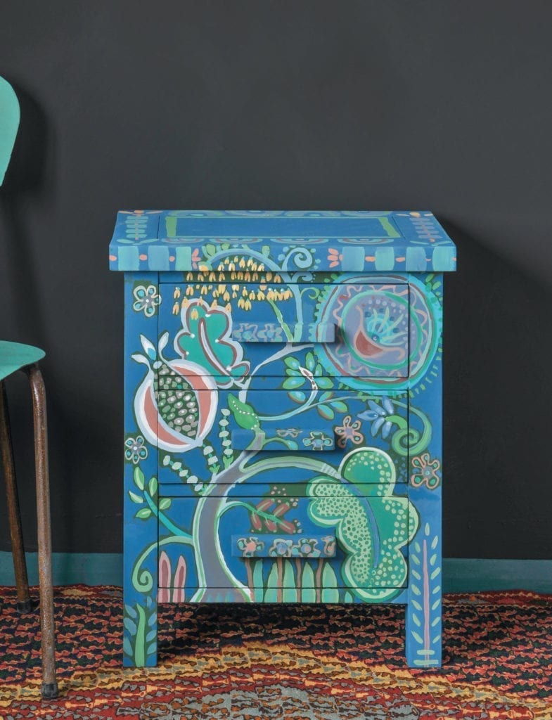 Botanical-Folk-Drawers-from-Issue-1-of-The-Colourist-painted-with-Chalk-Paint-by-Annie-Sloan