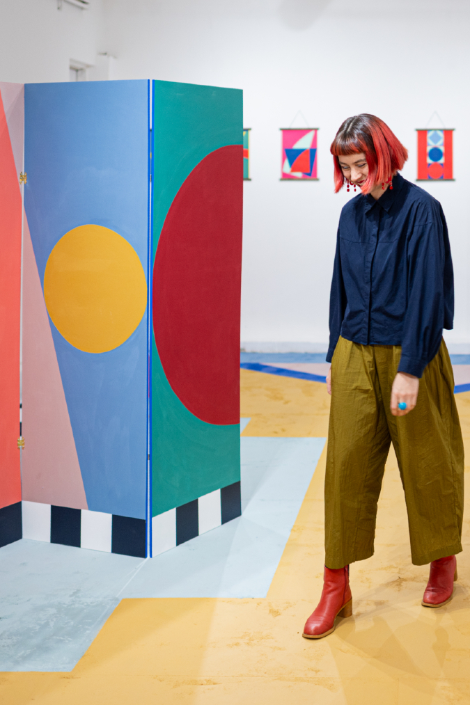 Artist Molly Hawkins transformed a blank gallery into an explosion of bold shapes, playful murals and creative joy using Chalk Paint™