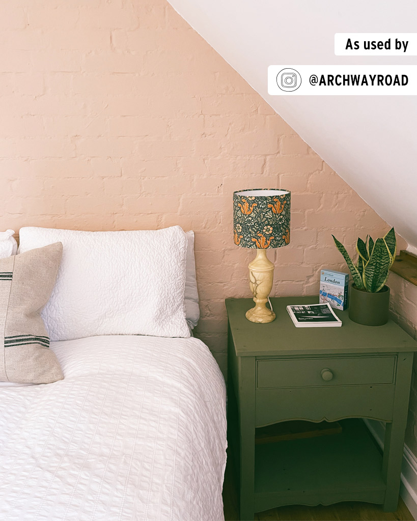 Olive Chalk Paint by Annie Sloan used on a bed side table