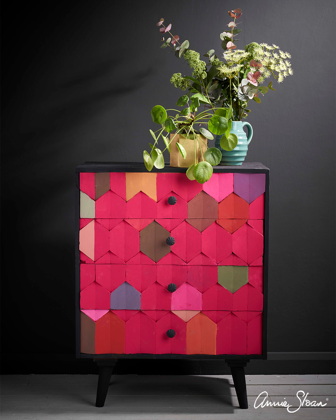 Capri Pink used on chest of drawers