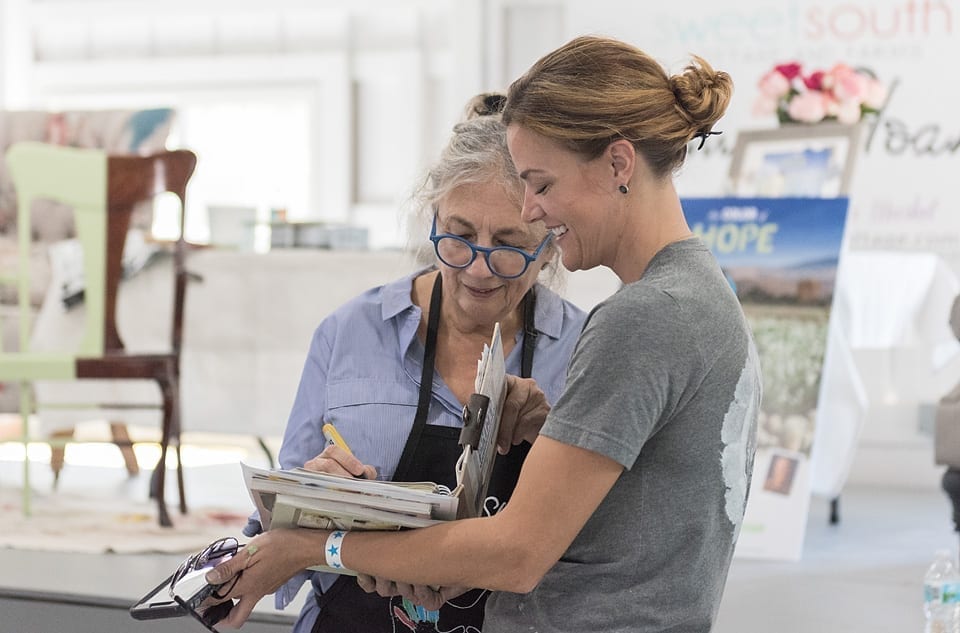 Annie Sloan book signing at an event