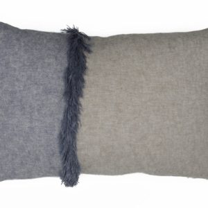 Bilbao Rectangle Cushion in Linen Union in Old Violet + Old White and Old White + French Linen