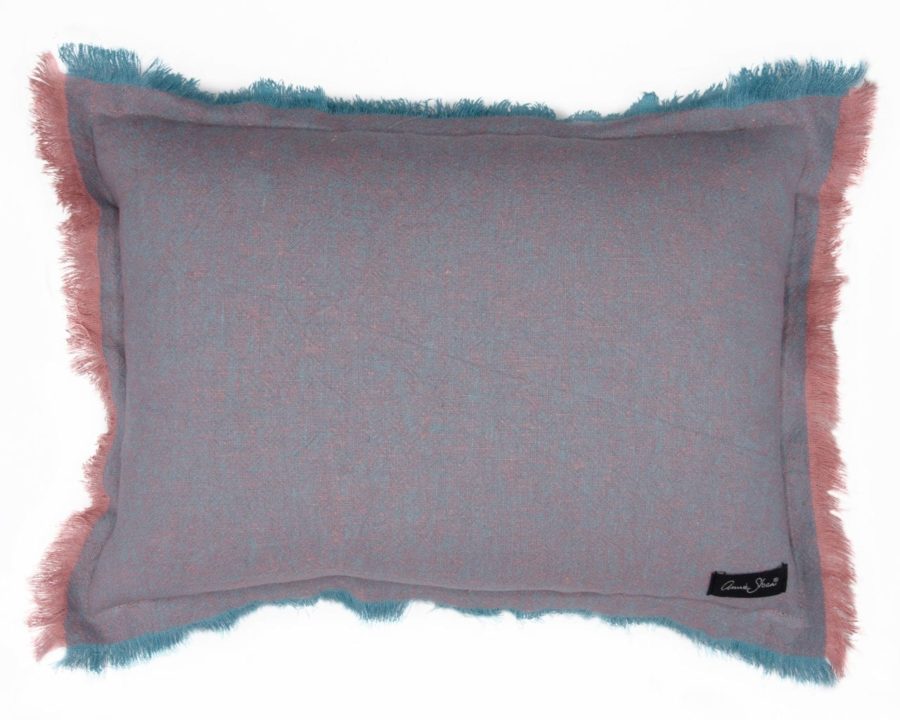 Budapest Rectangle Cushion in Linen Union in Scandinavian Pink + Provence