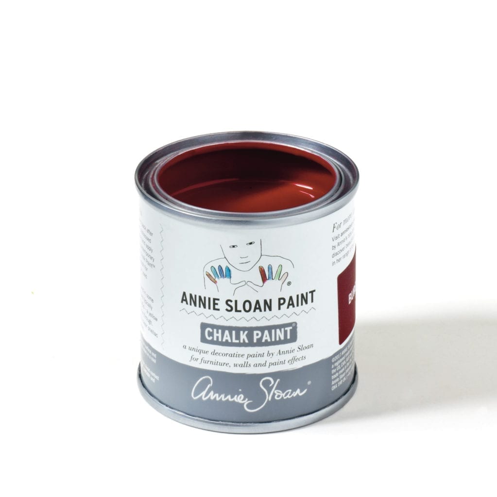 120ml tin of Burgundy Chalk Paint® furniture paint by Annie Sloan, a rich deep warm red