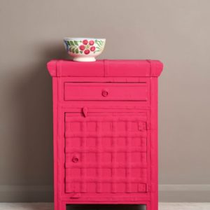 Side table painted with Chalk Paint® in Capri Pink, a bright, hot pink