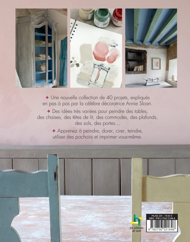 Colour Recipes for Painted Furniture and More by Annie Sloan book published by Cico back cover translated to French