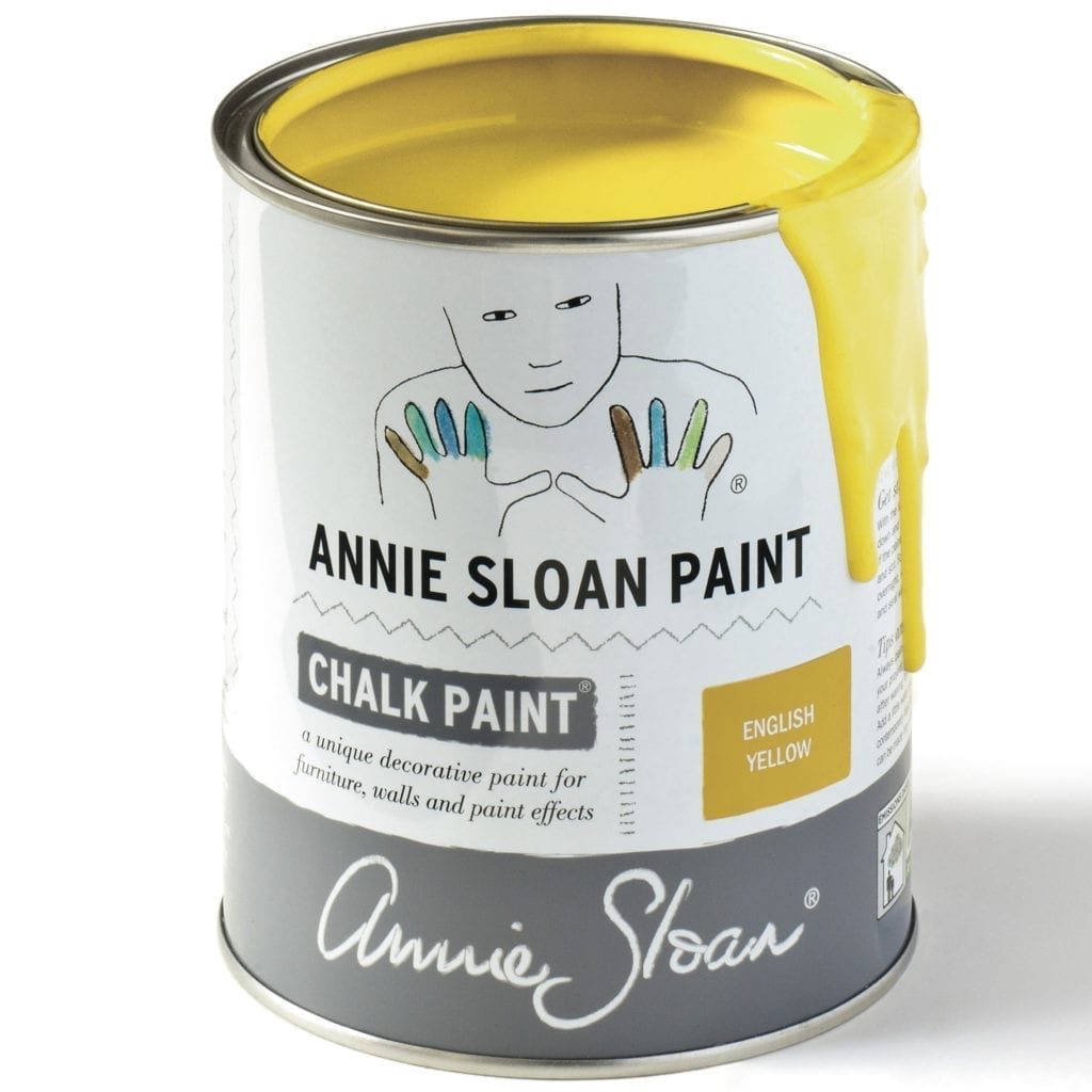 1 litre tin of English Yellow Chalk Paint® furniture paint by Annie Sloan, a bright traditional yellow