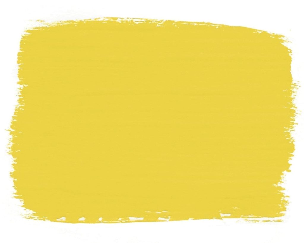 Paint swatch of English Yellow Chalk Paint® furniture paint by Annie Sloan, a bright traditional yellow