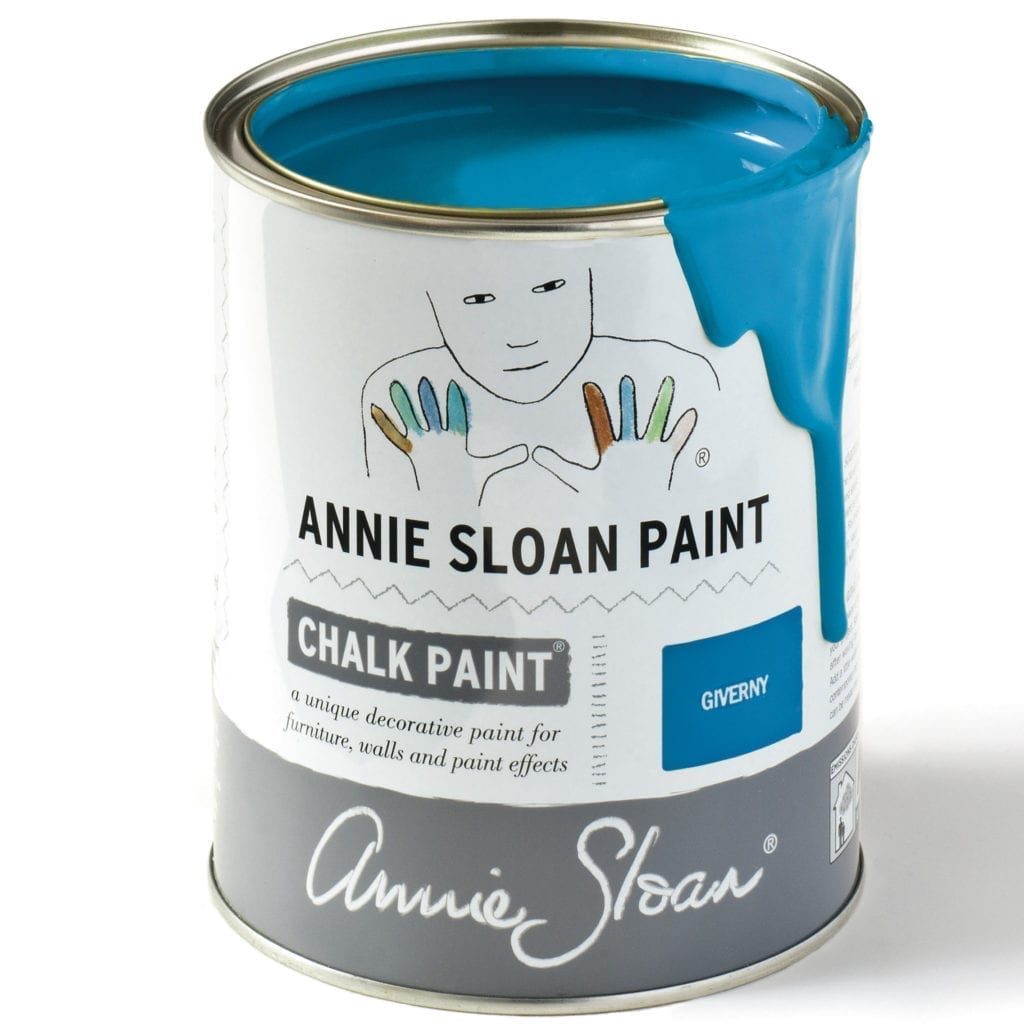 1 litre tin of Giverny Chalk Paint® furniture paint by Annie Sloan, a bright, clean, cool blue