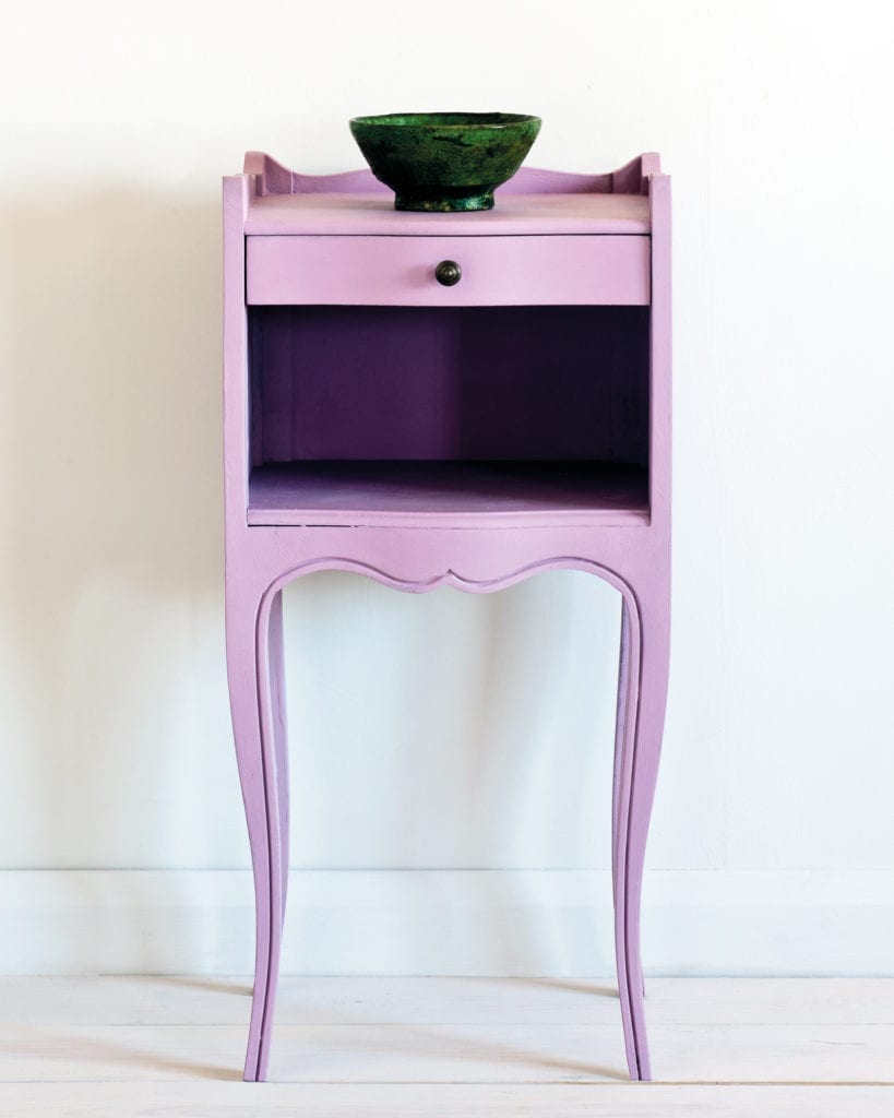 Side table painted with Chalk Paint® in Henrietta, a rich and complex pink with a hint of lilac