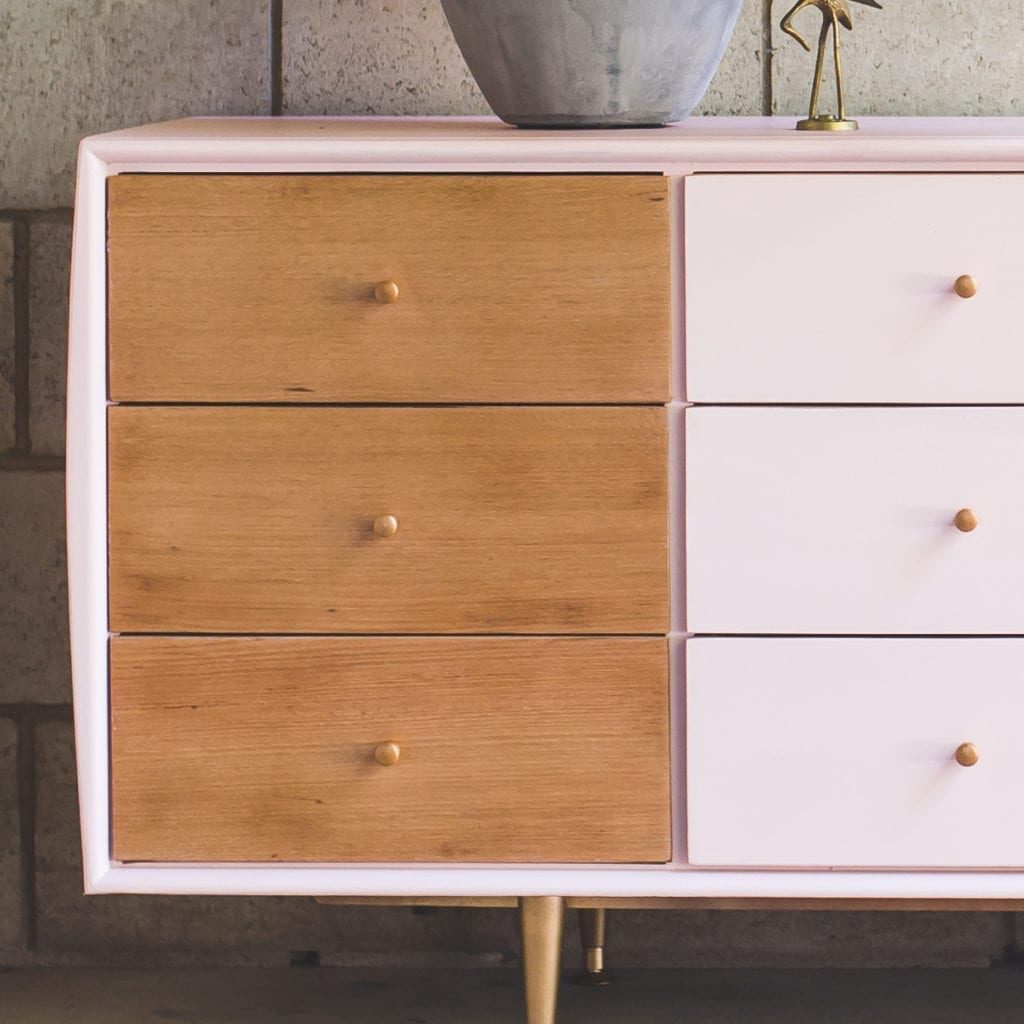 Mid-century sideboard painted with Chalk Paint® in Antoinette by Polly Coulson