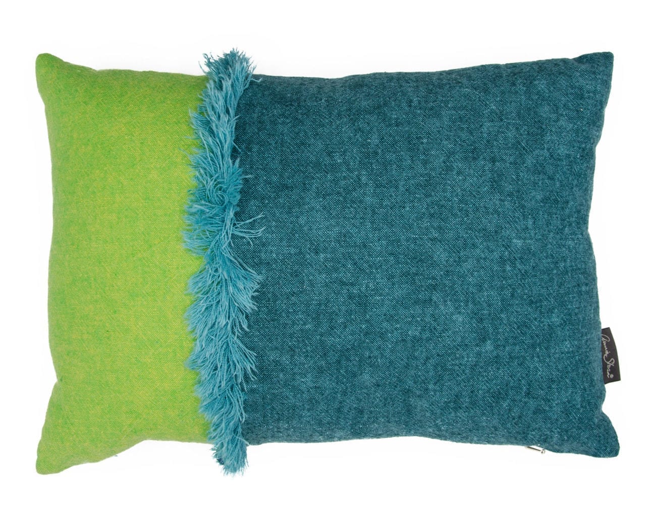 Bilbao Rectangle Cushion in Linen Union in English Yellow + Antibes Green and Provence + Aubusson Blue by Annie Sloan