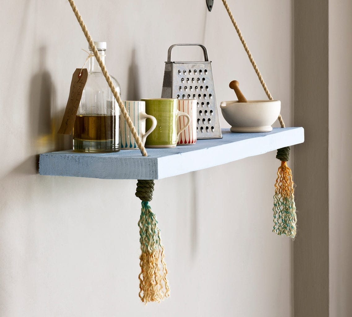 Diy on sale rope shelf