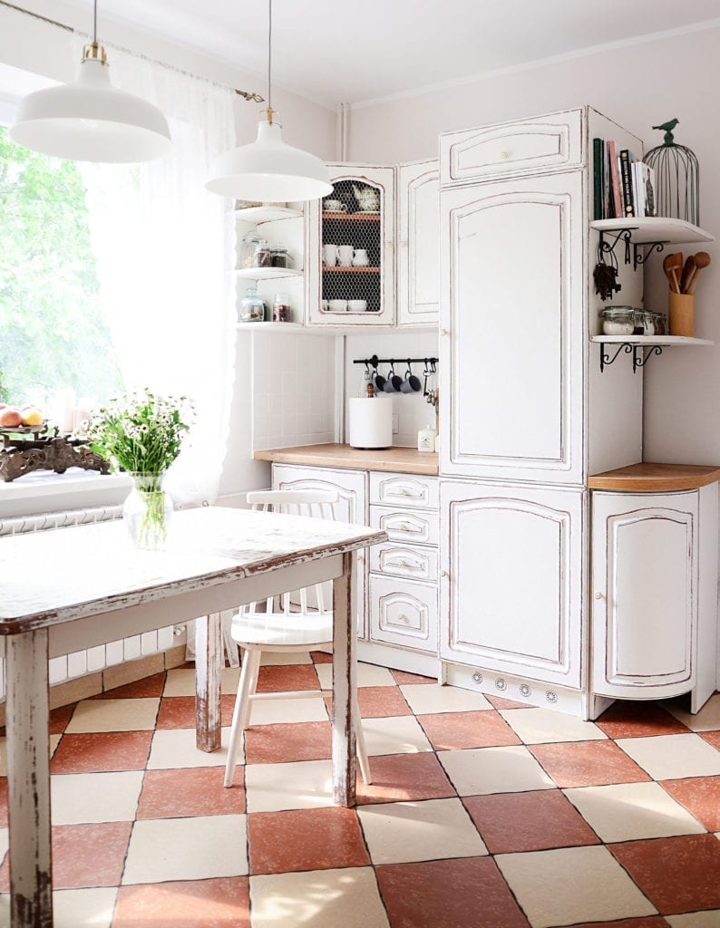 rustic painted kitchen cabinets