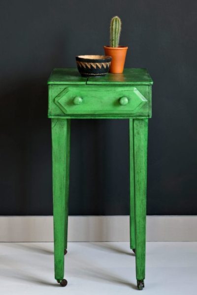 Antibes Green Black Wax Bohemian Warehouse Cabinet painted with Chalk Paint® by Annie Sloan.