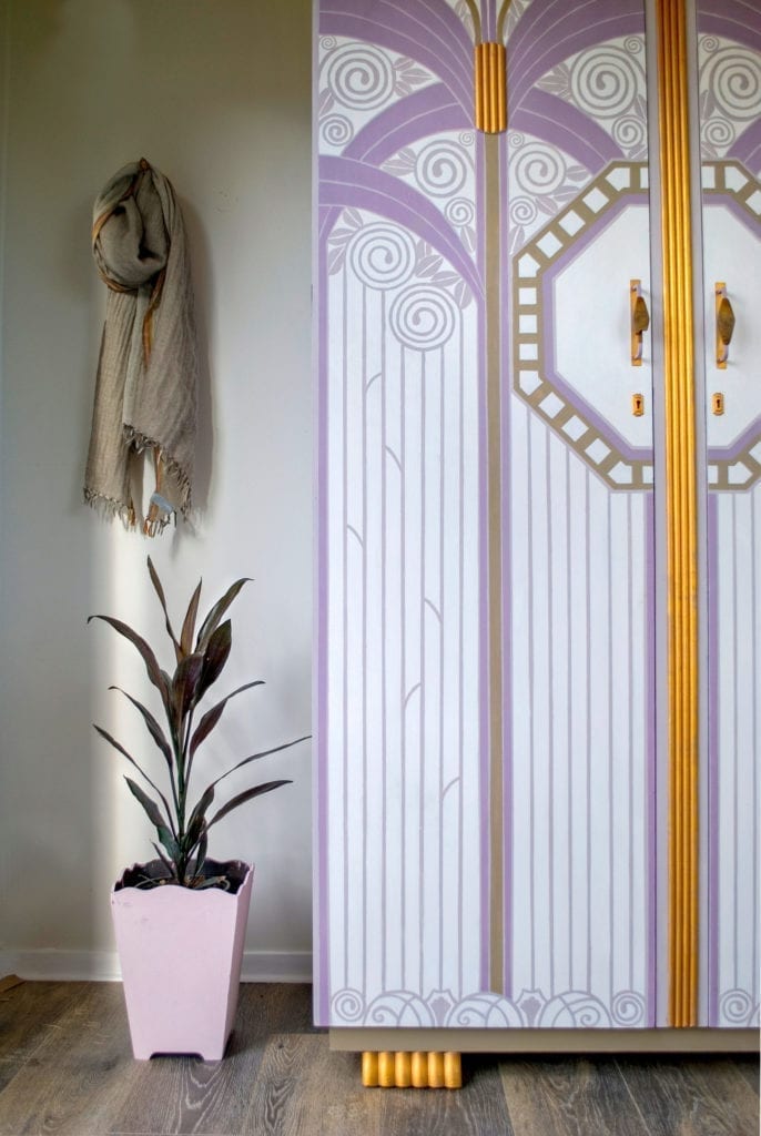 Art Deco Wardrobe by Annie Sloan Painter in Residence Jeanie Simpson painted with Chalk Paint® and Gilding Wax