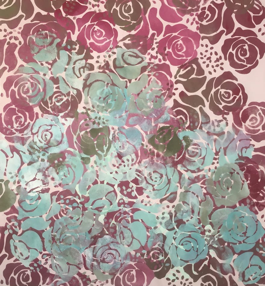 Roses Stencils painted with Chalk Paint® by Annie Sloan