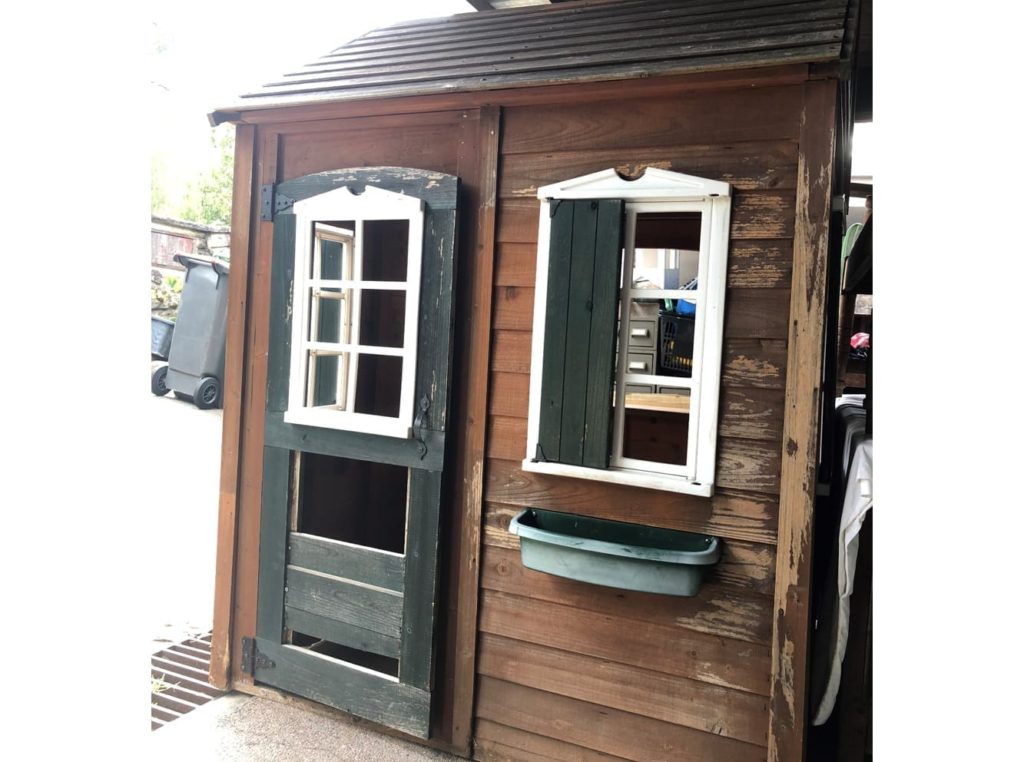 Ukrainian Folk Art Playhouse by Annie Sloan Painters in Residence shed eleven painted with Chalk Paint® and lino-cut designs before