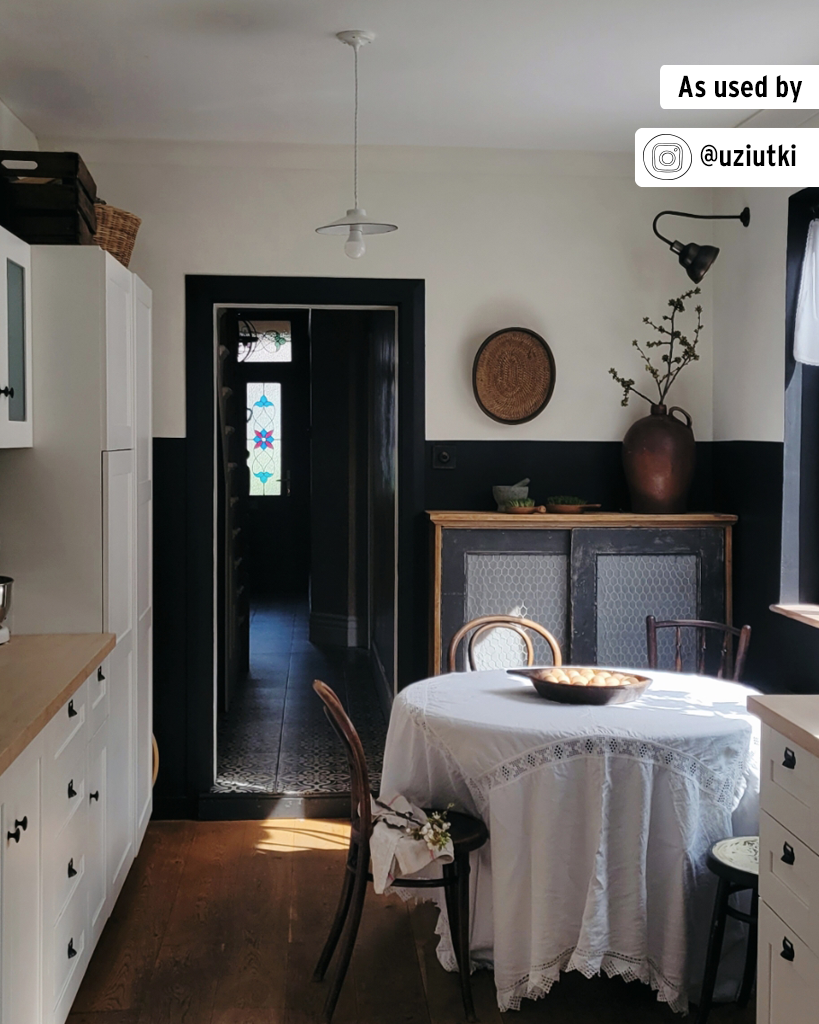 Annie Sloan Wall Paint in Black and White Country Kitchen